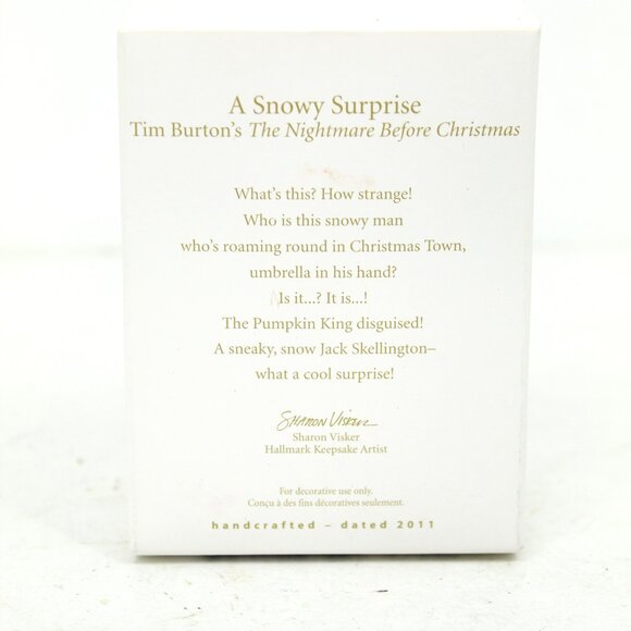 HALLMARK KEEPSAKE ORNAMENT A SNOWY SURPRISE NIGHMARE BEFORE CHRISTMAS 2011 NIB - Picture 4 of 10